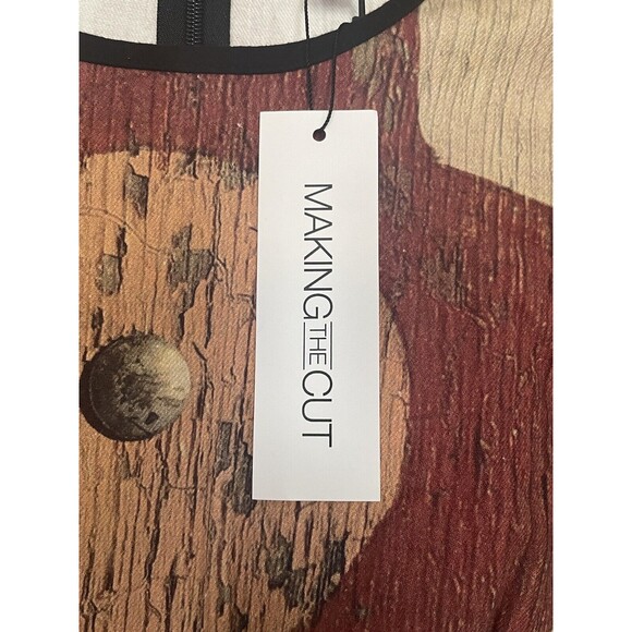 Making the Cut Women's Winning Look Gary's Dress, Beige Burgundy Paint Print XS - Picture 3 of 9